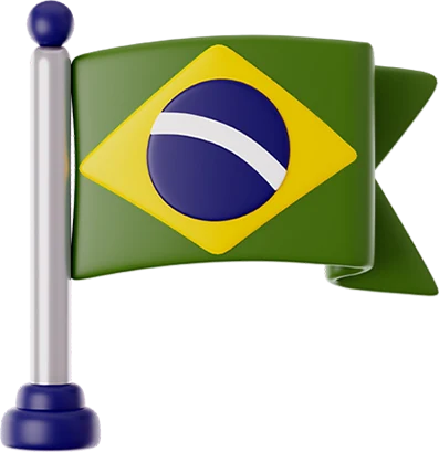 Bandeira do Brasil apoiada na grama.